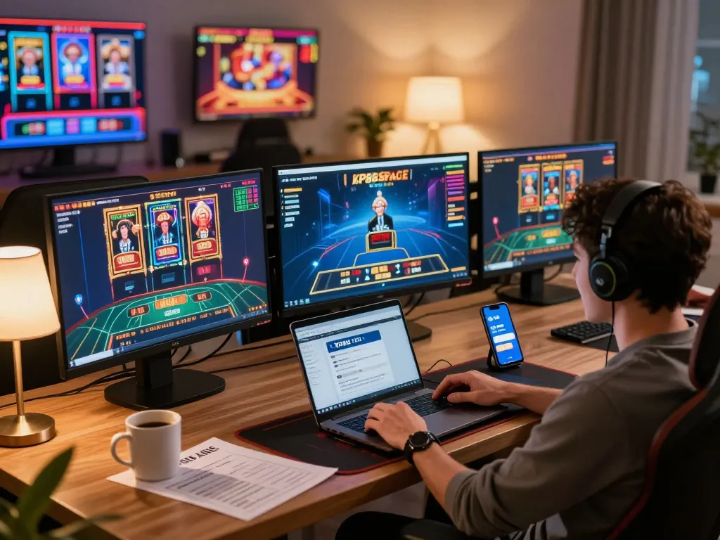 Engaging online casino experience at https://kp88.space/ with live dealer games and betting strategies displayed.