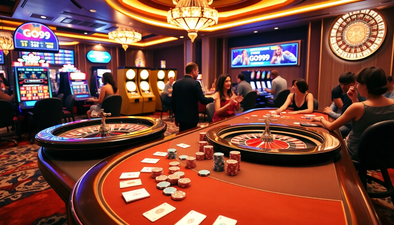 Experience the excitement of Go99 with vibrant casino tables and thrilling gameplay.
