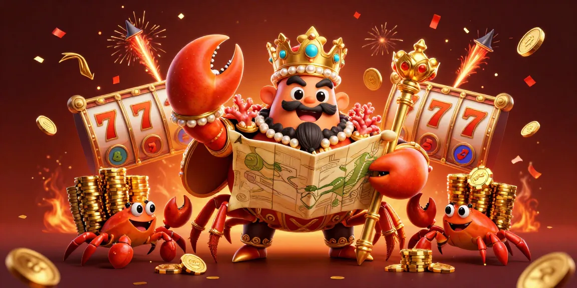 Experience qs88's thrilling casino adventure with the golden crab emperor and slot reels.
