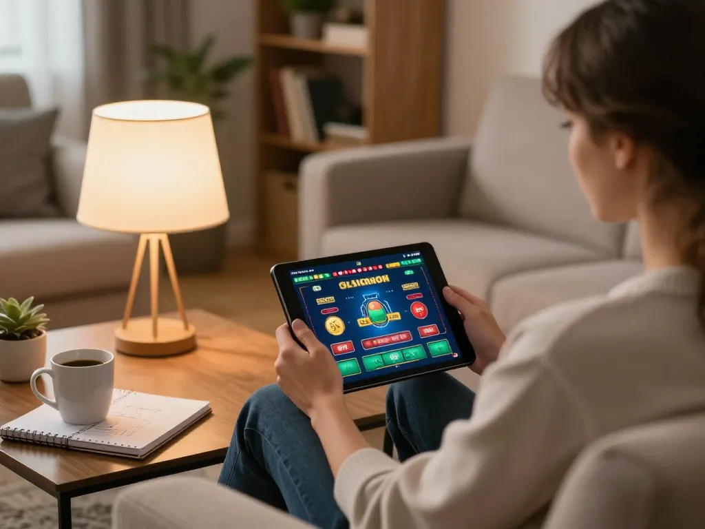 Players enjoying engaging online games about 77bet with strategies in a cozy home setting.