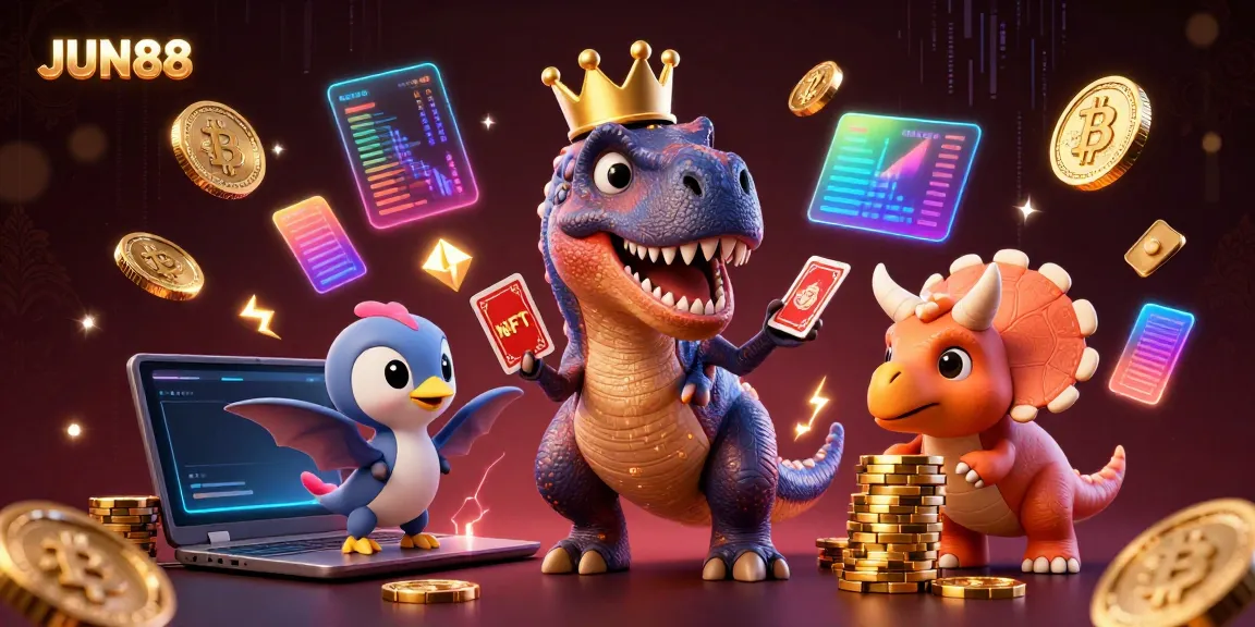 Experience exciting JUN88 gameplay with animated casino characters in a dynamic 3D setup.