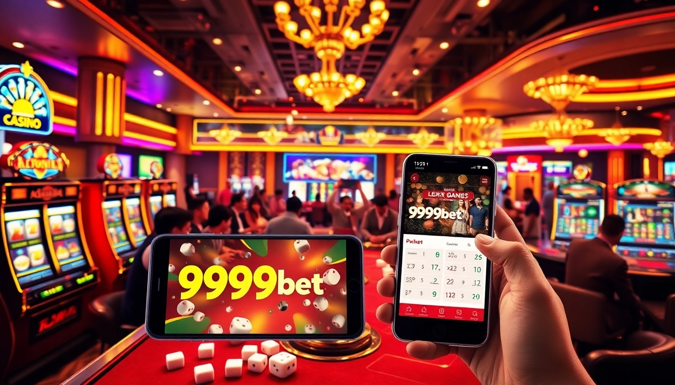 Experience the excitement of 999bet with vibrant slot machines and engaged players in a thrilling casino setting.