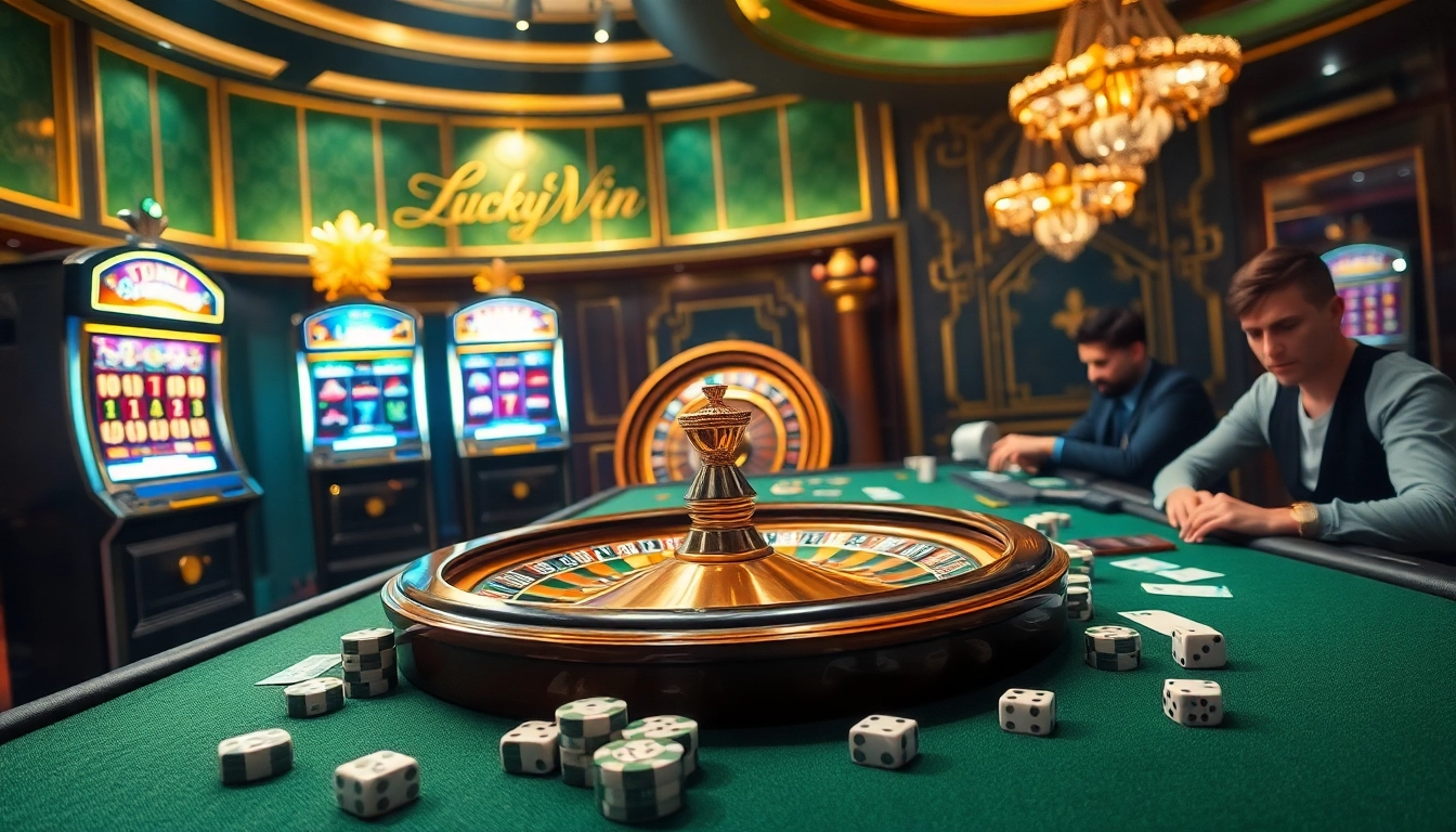 Experience the excitement of winning at LuckyWin with vibrant casino visuals and thrilling gameplay.