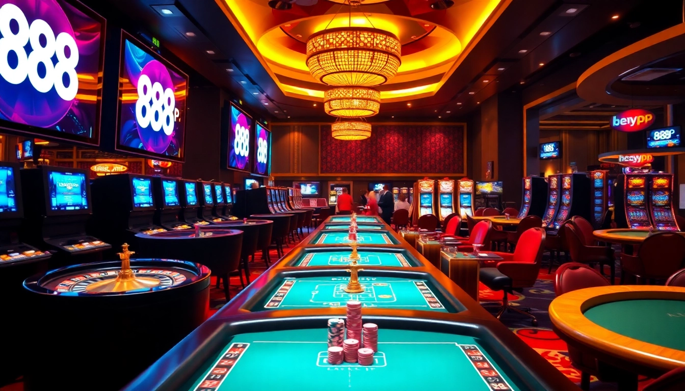 Experience the thrill of winning at 888P's luxurious online casino atmosphere.