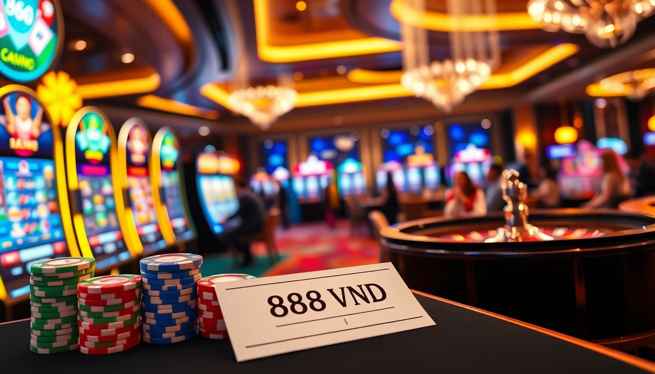 Experience thrilling bets at 888VND online casino with vibrant gaming elements.
