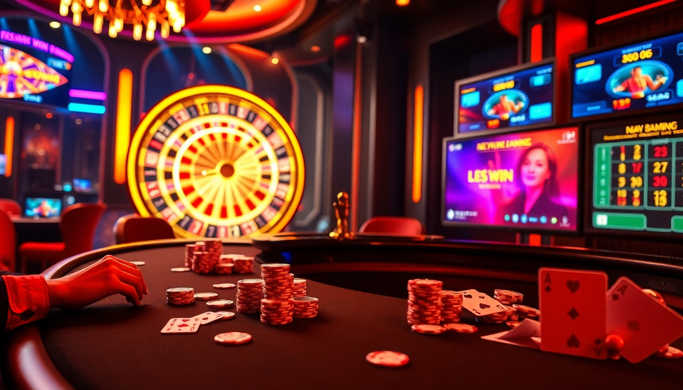 Experience the thrill of winning at Sunwin with an elegant poker table scene and vibrant casino atmosphere.