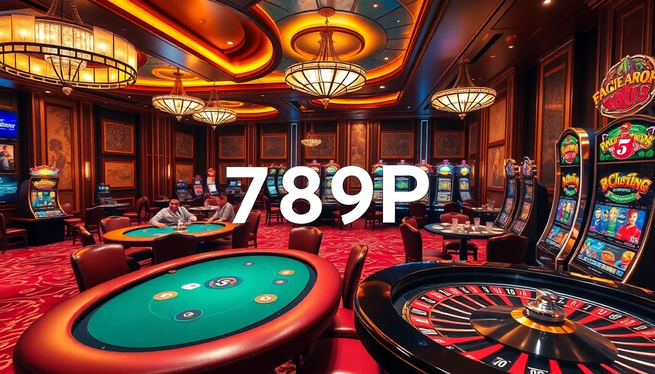 Experience the excitement of gambling at 789P casino with vibrant tables and slot machines.