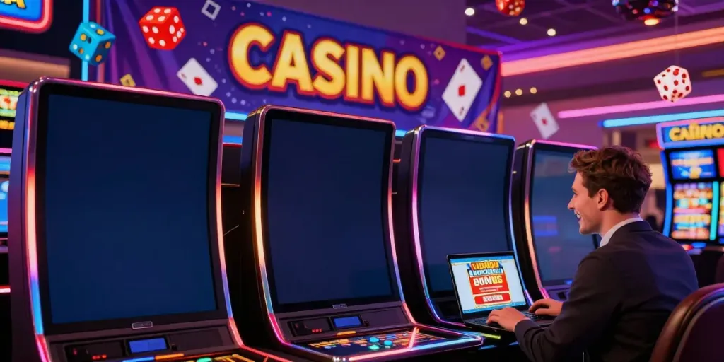 Engaging virtual casino lobby illustrating non UK casino excitement
