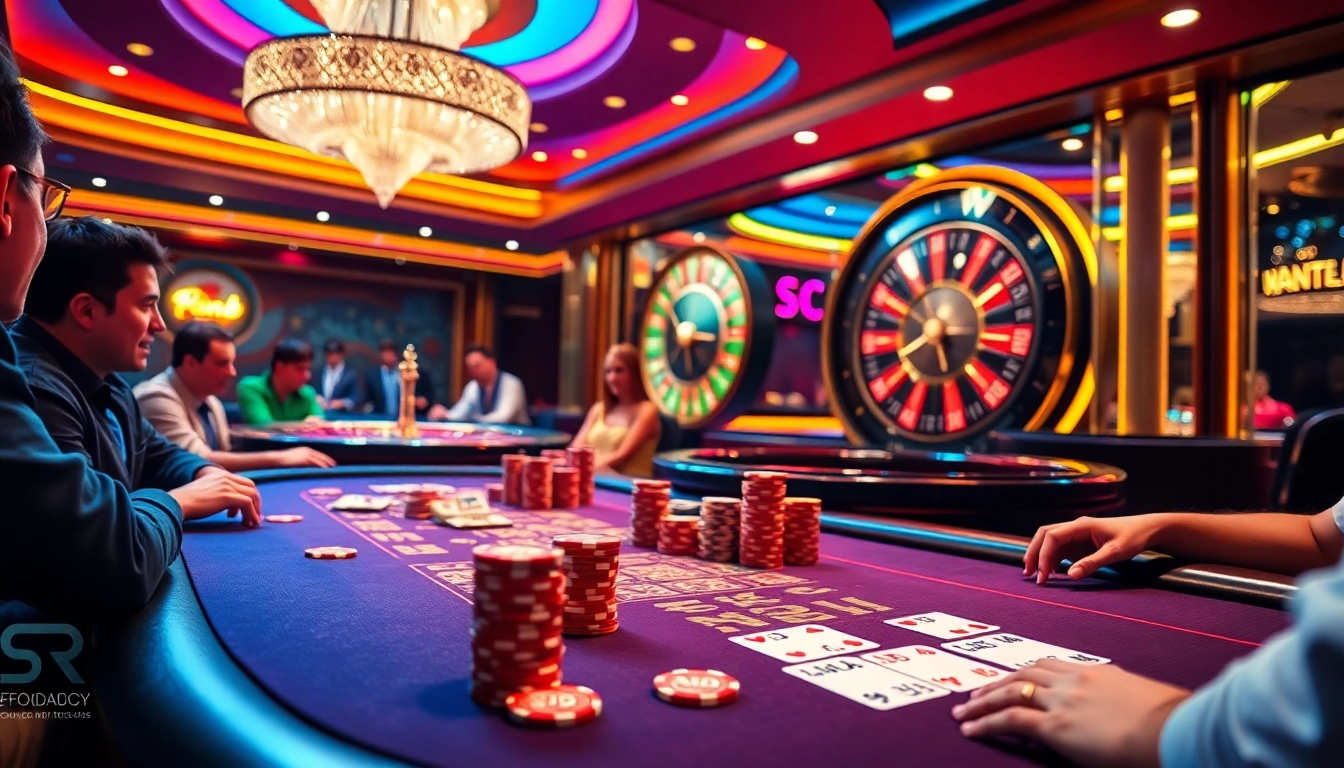 Experience thrilling poker action at a luxurious casino setting with 5MB chips on the table.