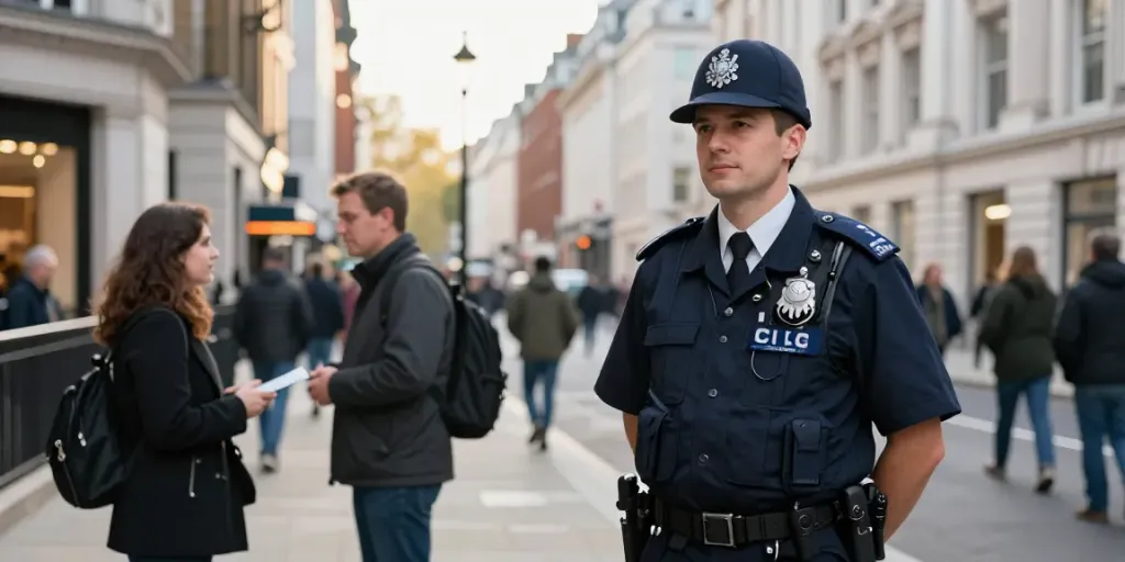 Security Guard providing professional protection services in London, trusted community service provider.