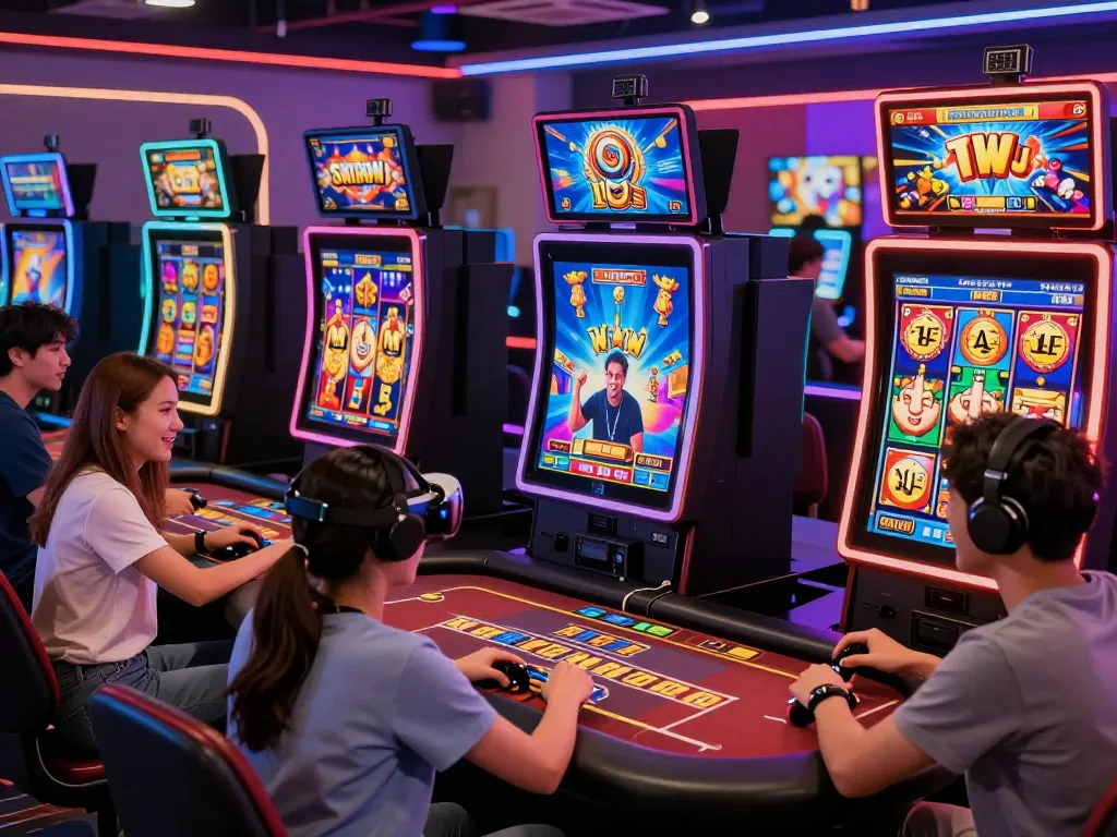Exciting online gaming atmosphere at EE88 with players enjoying various digital casino games.