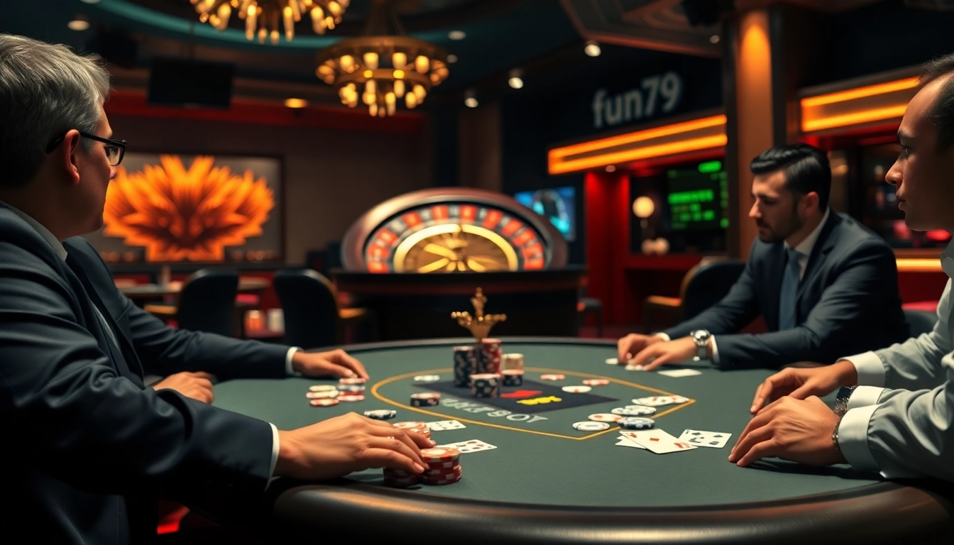 Experience the thrill of gambling at fun79's luxurious casino tables filled with excitement.
