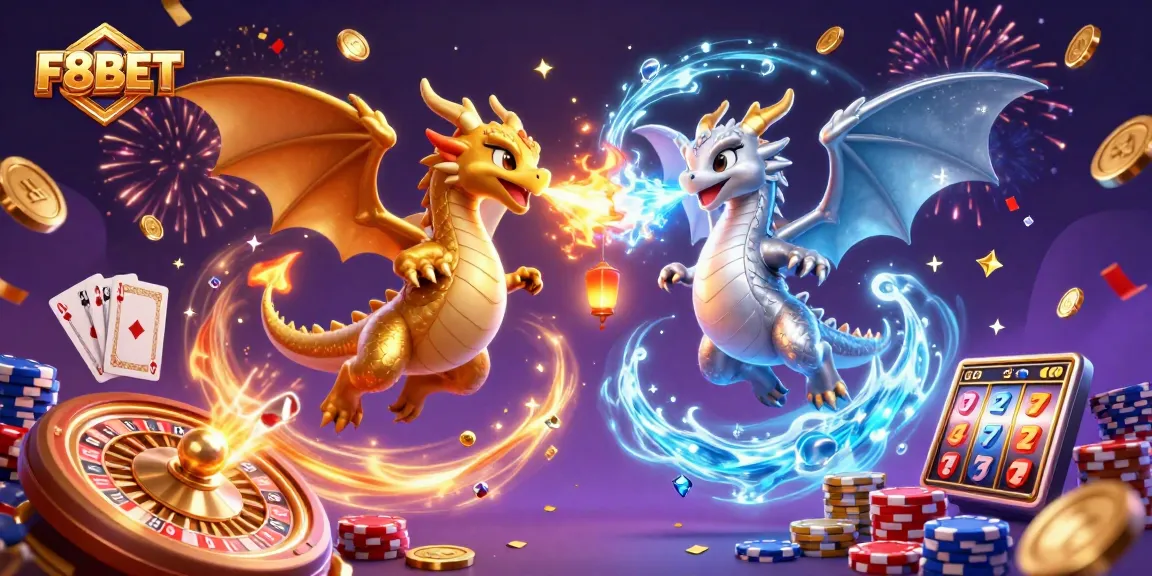 Experience the thrill of F8BET with dynamic dragons and soaring casino elements.