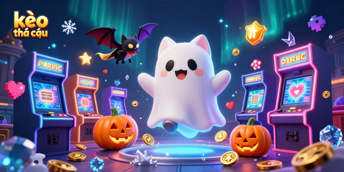Experience thrilling kèo nhà cái action highlighted by a playful ghost cat amid a vibrant haunted casino.