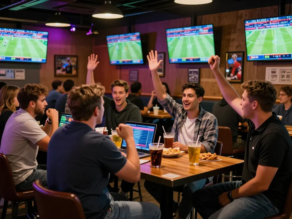 Saba thể thao betting experience with supporters cheering for their teams as live games unfold on screens