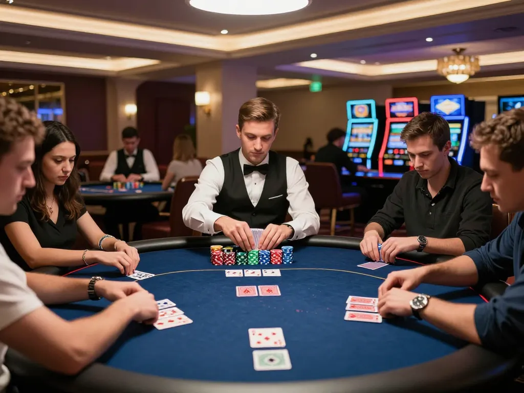Twin68 players experiencing intense gameplay at a luxury poker table, capturing the excitement of strategic betting.