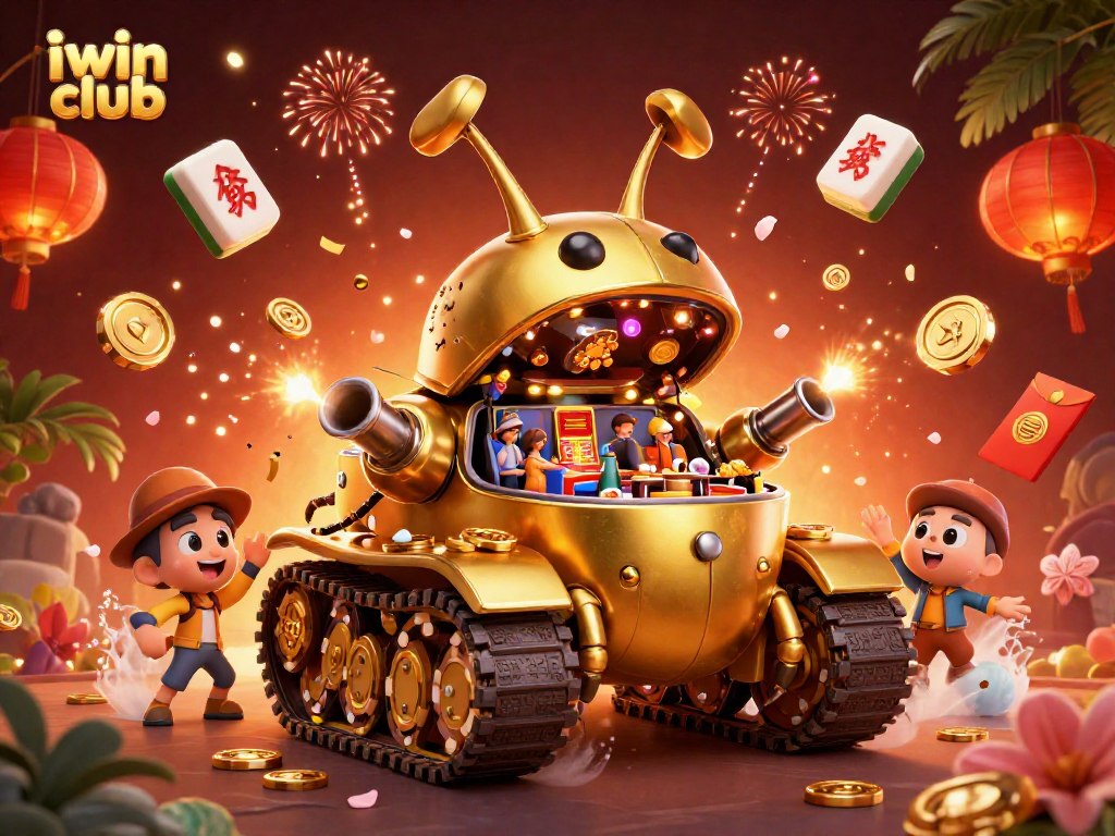 Engage with iwin club's exciting casino atmosphere in this vivid 3D illustration featuring dynamic elements.