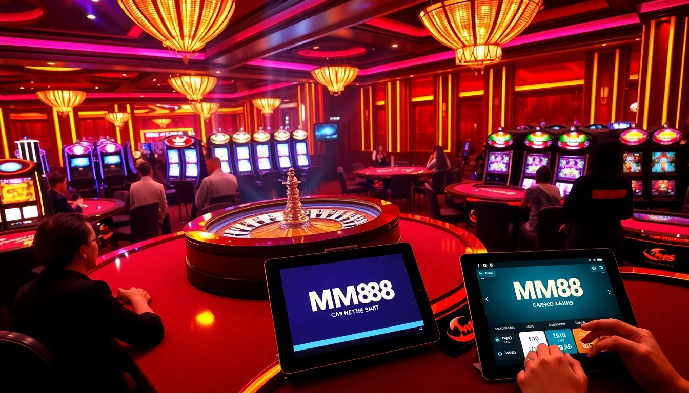 Engage in thrilling games at MM88 with luxurious casino visuals and exciting betting activities.