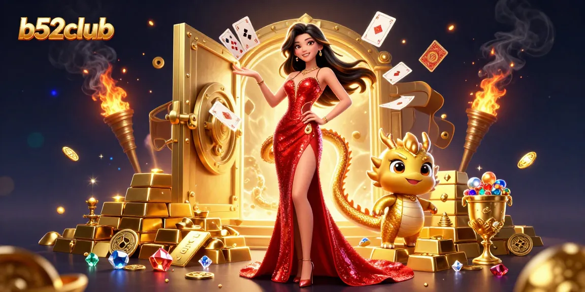 Experience the excitement of b52club with vibrant gaming action featuring a stylish character and dynamic elements.