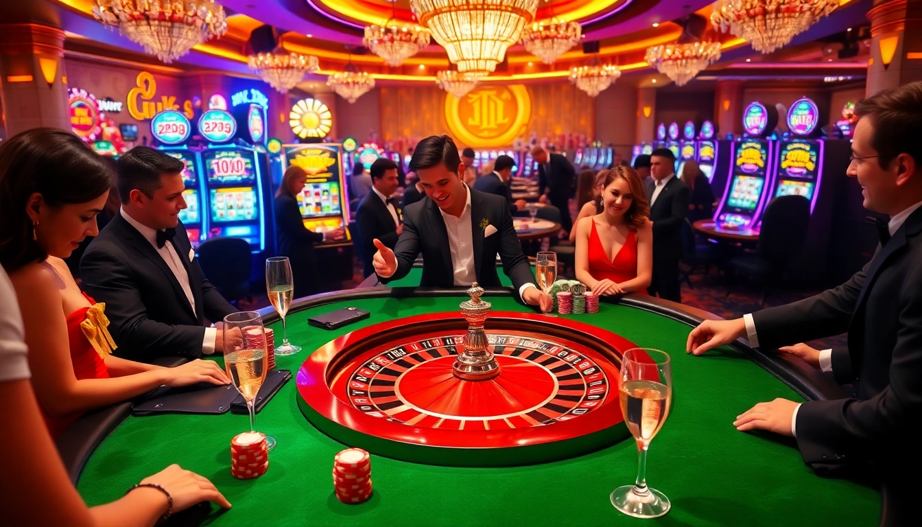 Experience the excitement of Luck8 with players engaging at a luxurious casino table.