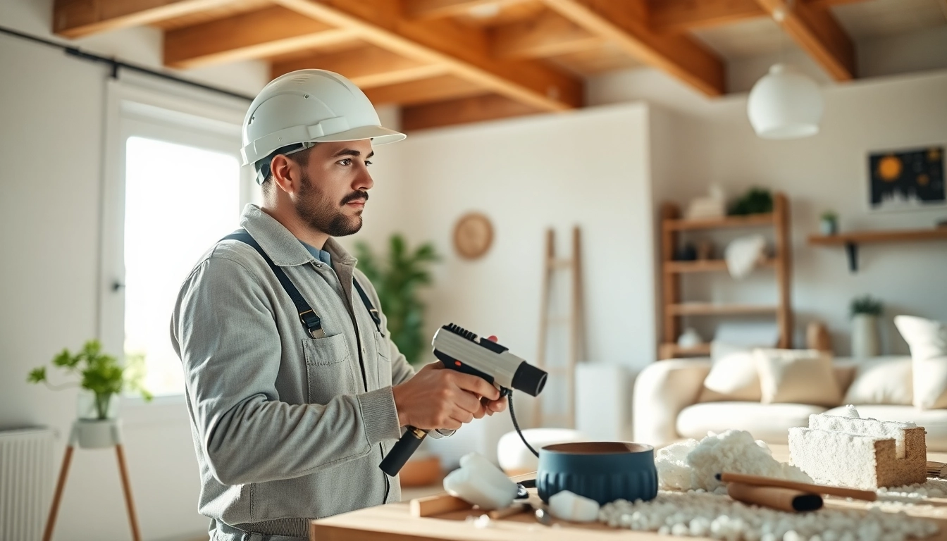 Demonstrating spray foam removal in a residential setting, focusing on skilled technique and precision.