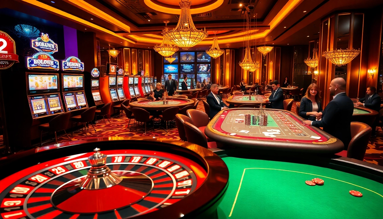 Experience the thrill of winning at https://98wincom.blog/ with vibrant casino tables and players engaged in strategic gameplay.