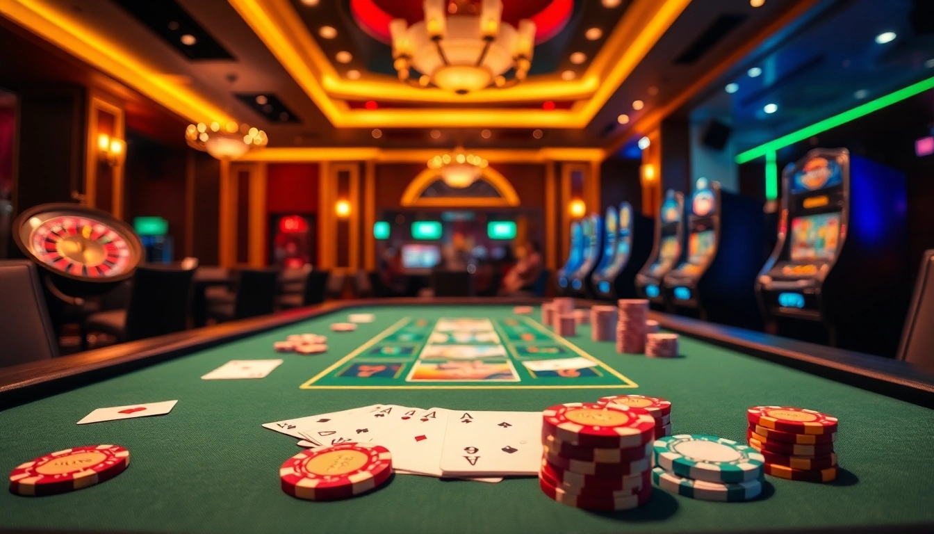 Experience the thrill of gambling with HU88 poker chips on a luxurious casino table.