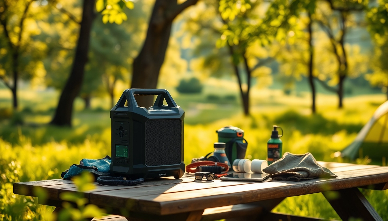 EcoFlow power station illuminating a relaxing outdoor setting, showcasing its utility for adventurous activities.