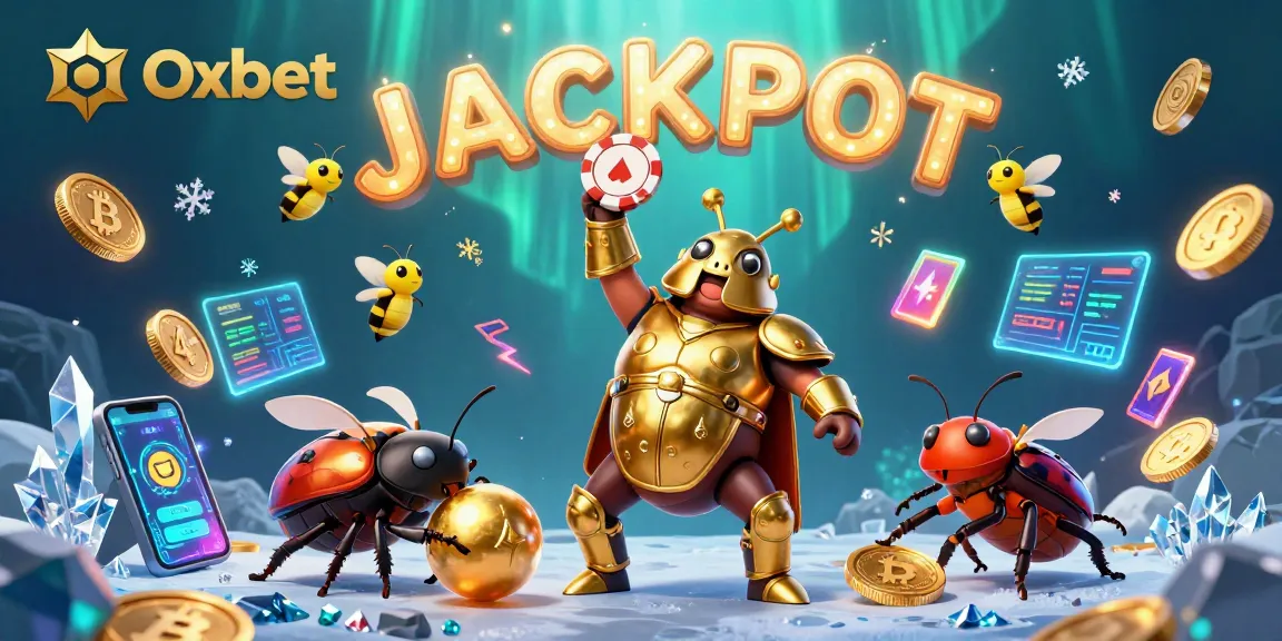 Experience thrilling wins with Oxbet in this vibrant, action-packed casino illustration.