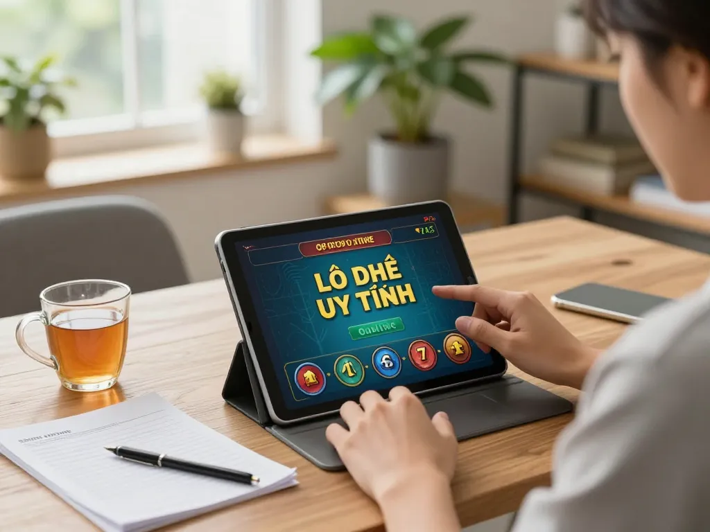 Lô Đề Uy Tín online gameplay on a tablet, showing strategic preparation for betting.