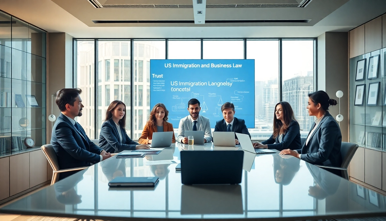 Malescu Law team collaborating in a professional office, showcasing expertise as a leading US law firm.