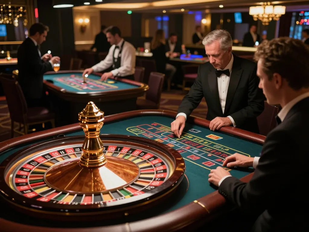 Players at the roulette table enjoying the excitement at website vb88 casino.