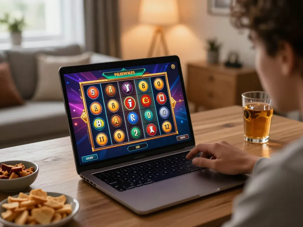 Experience thrilling kdslots gaming session at home with colorful slot reels and cozy ambiance.