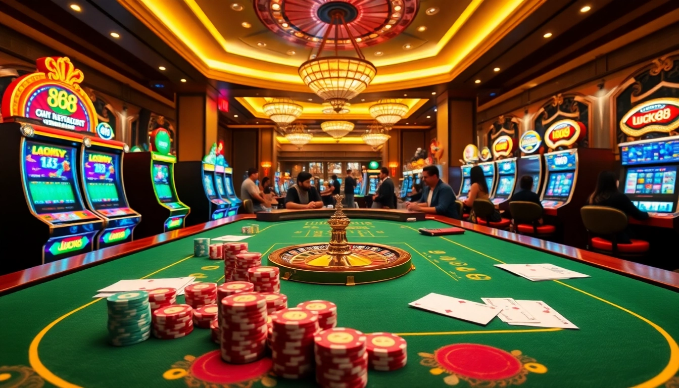 Engaging in high-stakes gameplay at the Lucky88 casino with exciting slot machines.