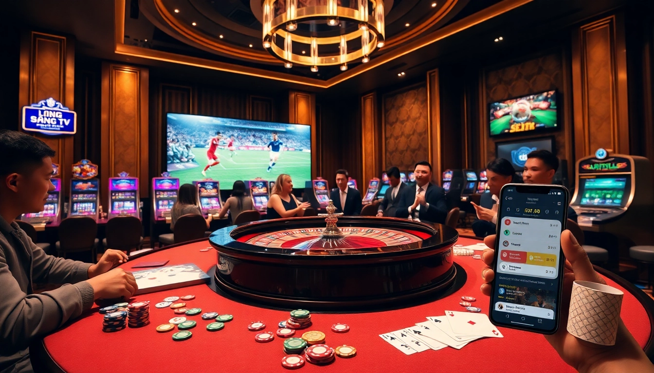 Experience live soccer through lương sơn tv while enjoying engaging casino games in a vibrant setting.