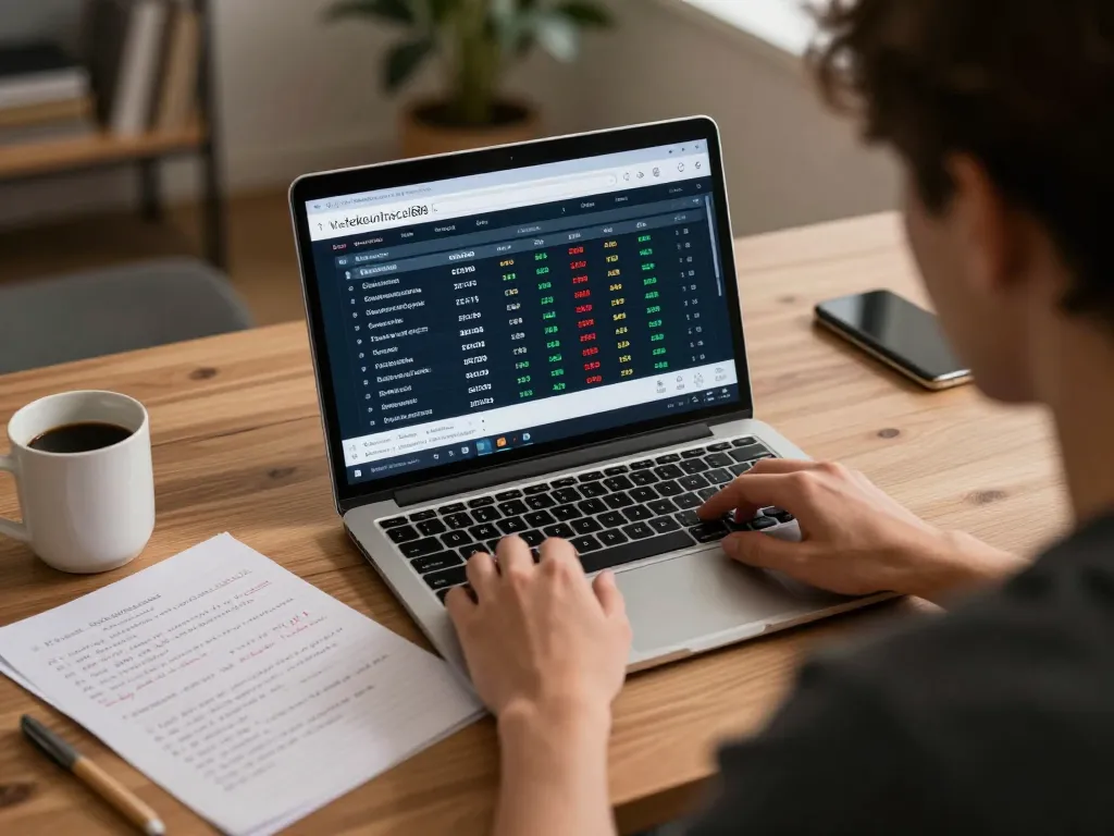 Checking sports betting odds on the tylekeonhacai88 website in a modern home office setting.