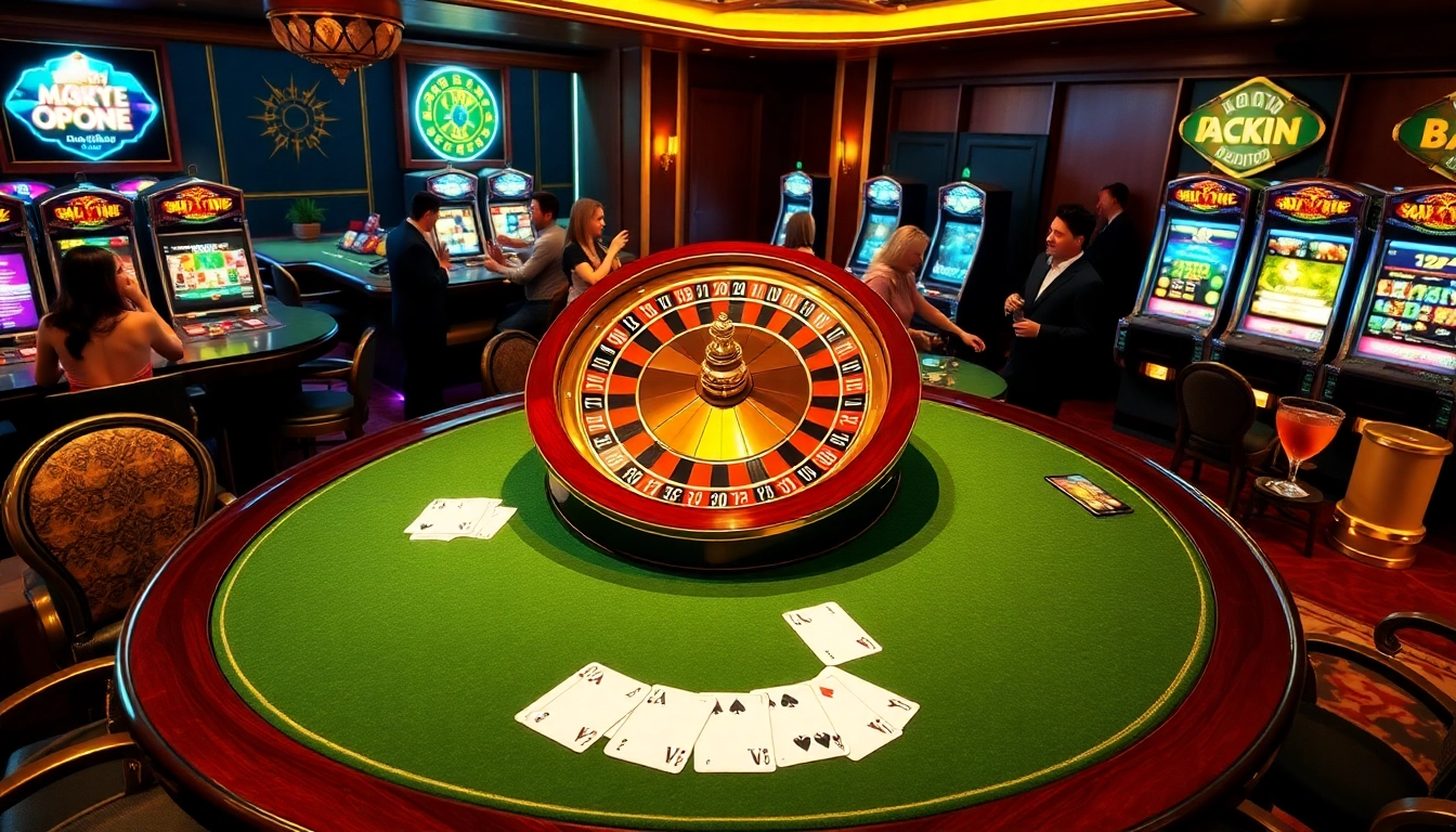 Engage in exciting casino gameplay featuring luck8 at a vibrant roulette table.