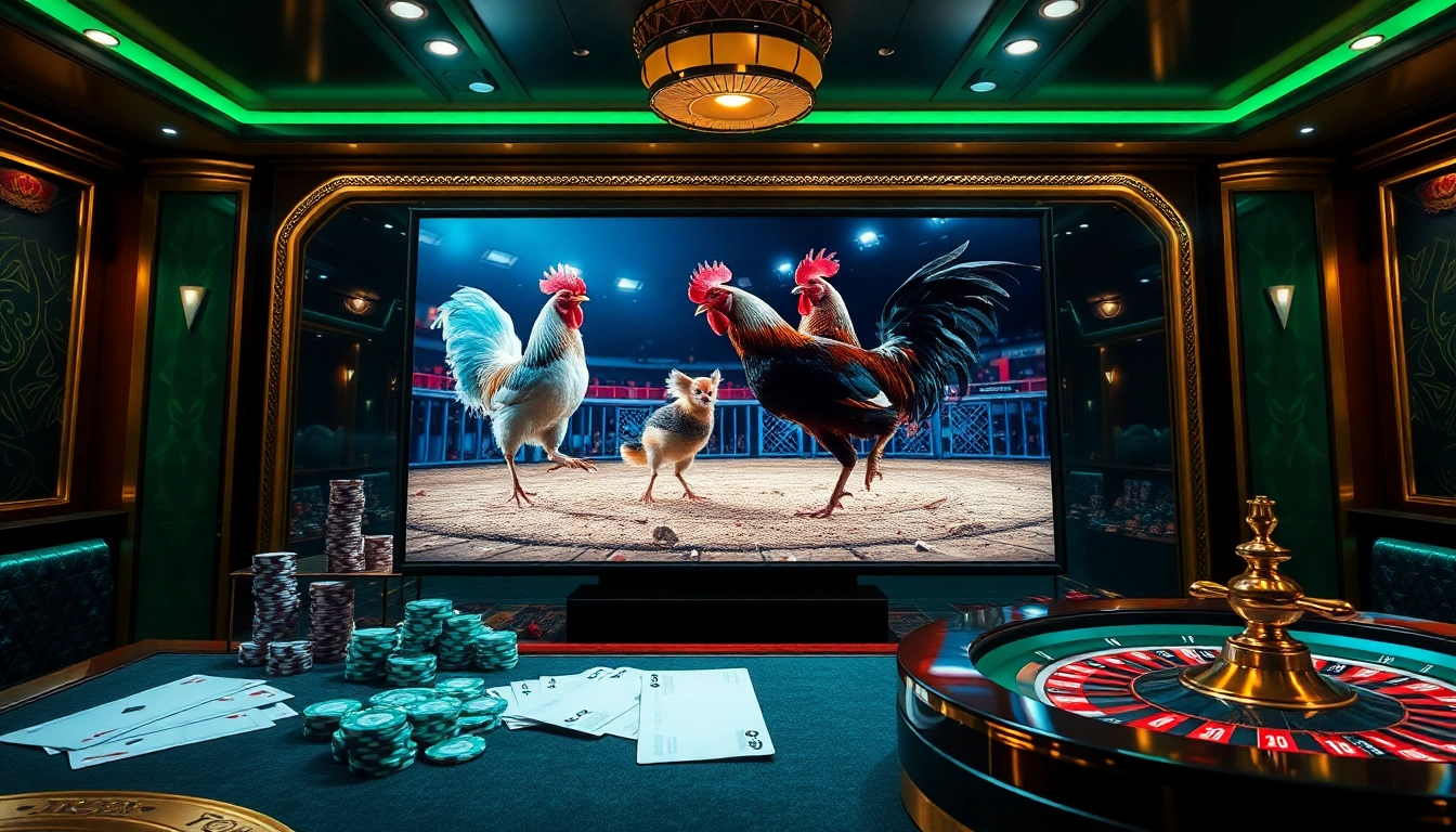 Engaging view of đá gà trực tiếp with live betting options and casino elements.