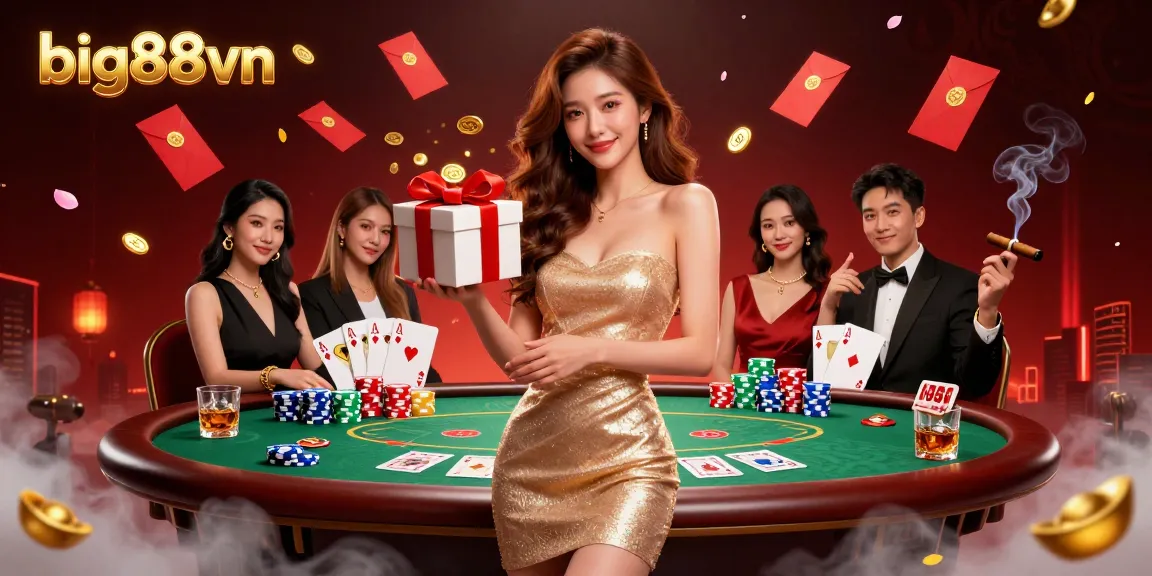 win big at big88vn with an alluring Asian dealer amid dazzling casino elements