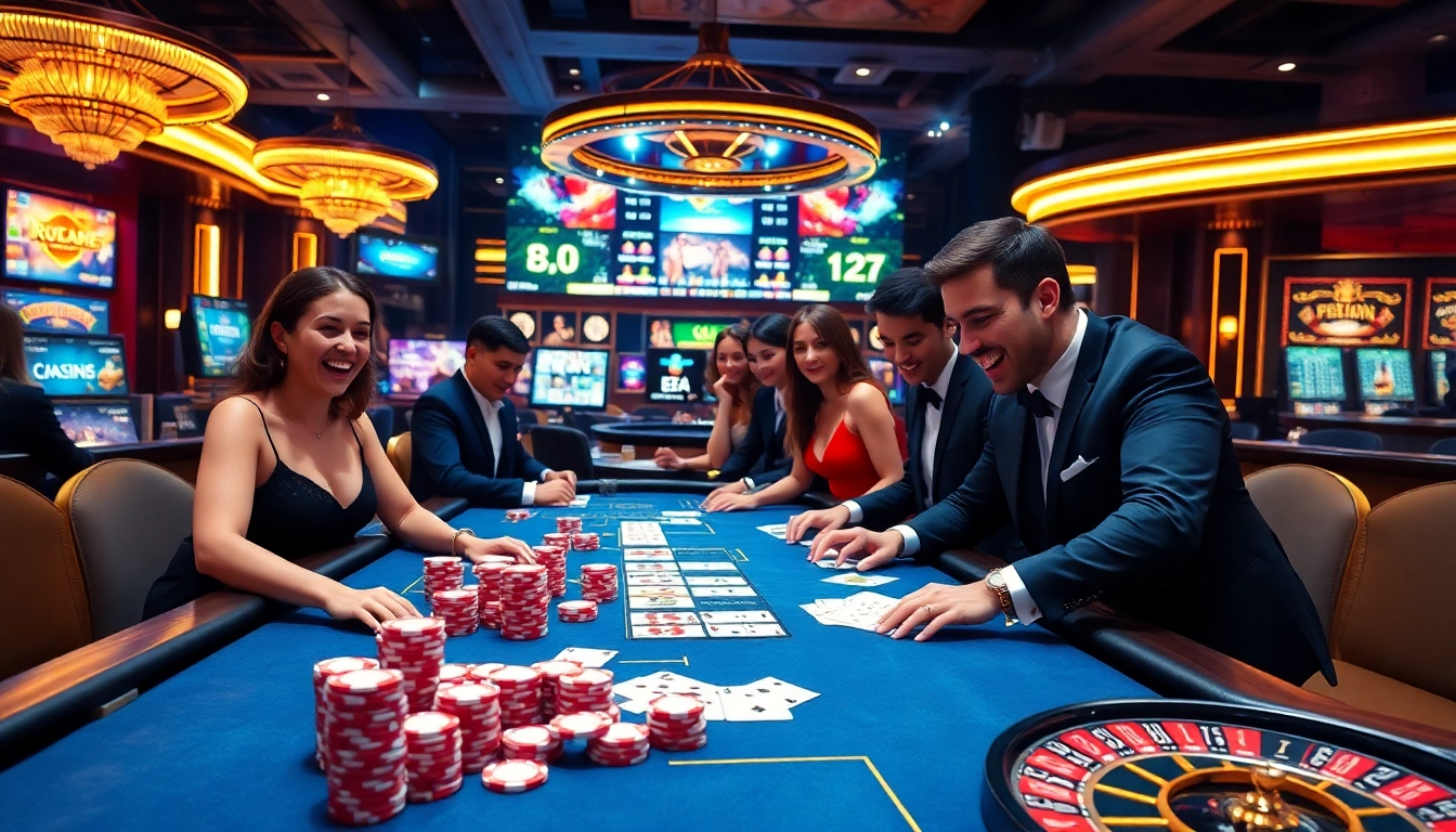 Engaging gaming at https://hitclub7.org/ with players enjoying casino tables and vibrant roulette.