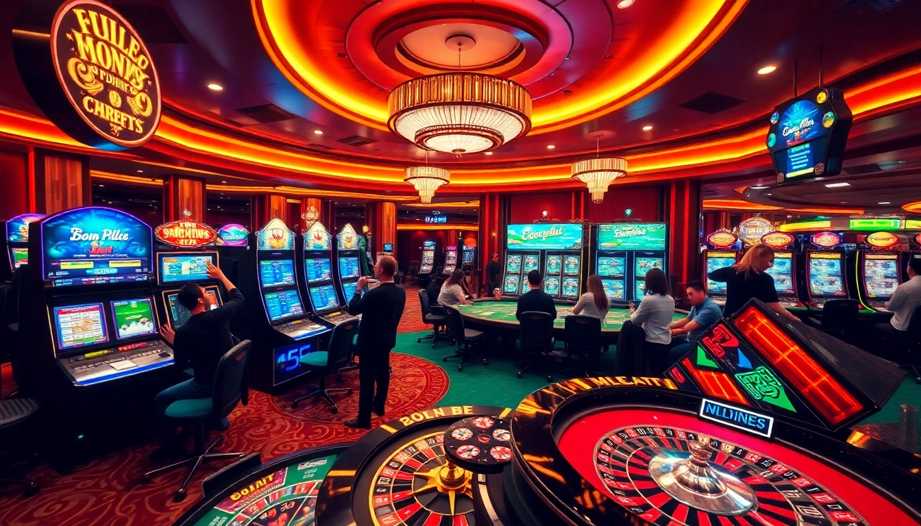 Experience the thrill of online gambling at https://lc88.media/ with exciting casino visuals featuring slot machines and card games.