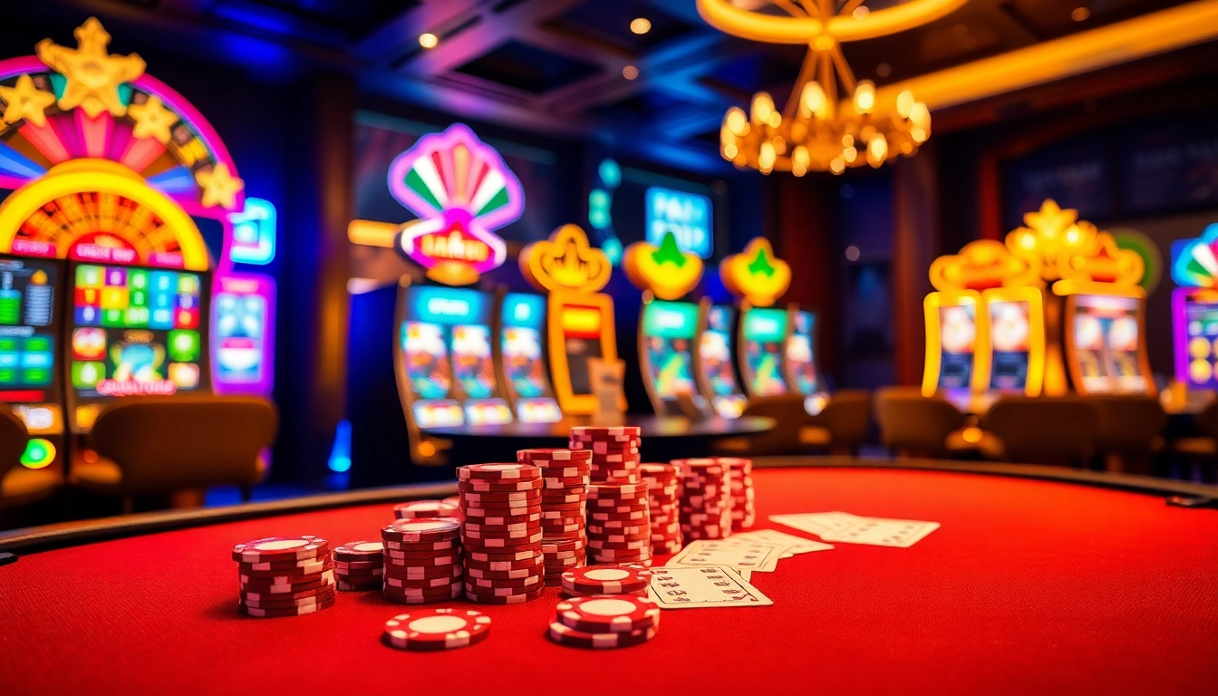 Experience thrilling gameplay at PS99 with vibrant poker tables and high-tech slot machines.