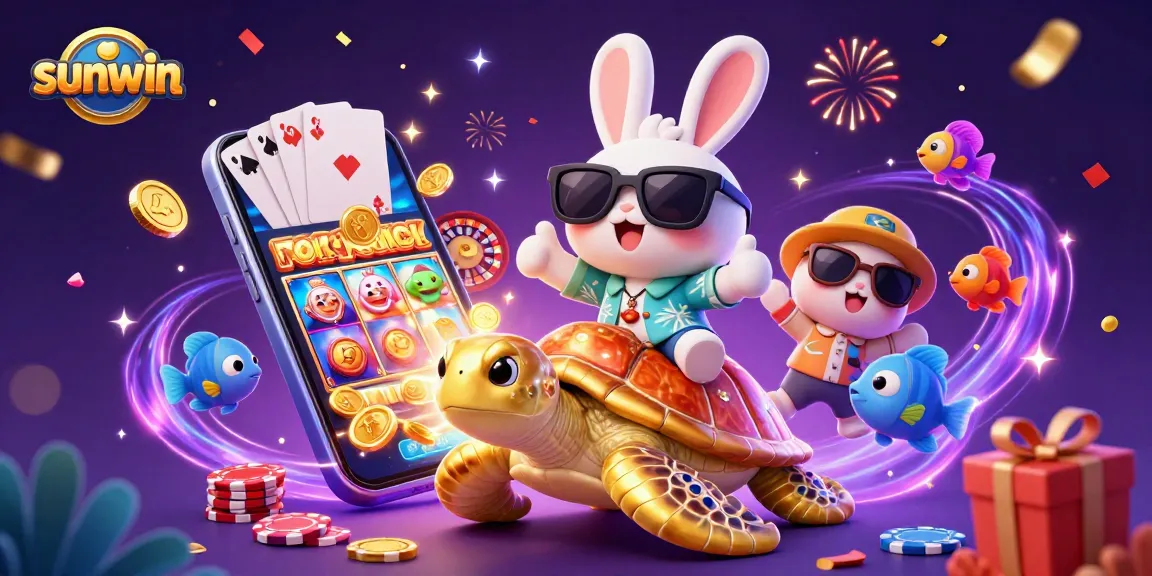 Experience sunwin's thrilling casino adventure with lucky rabbit, golden turtle, and vibrant gaming elements