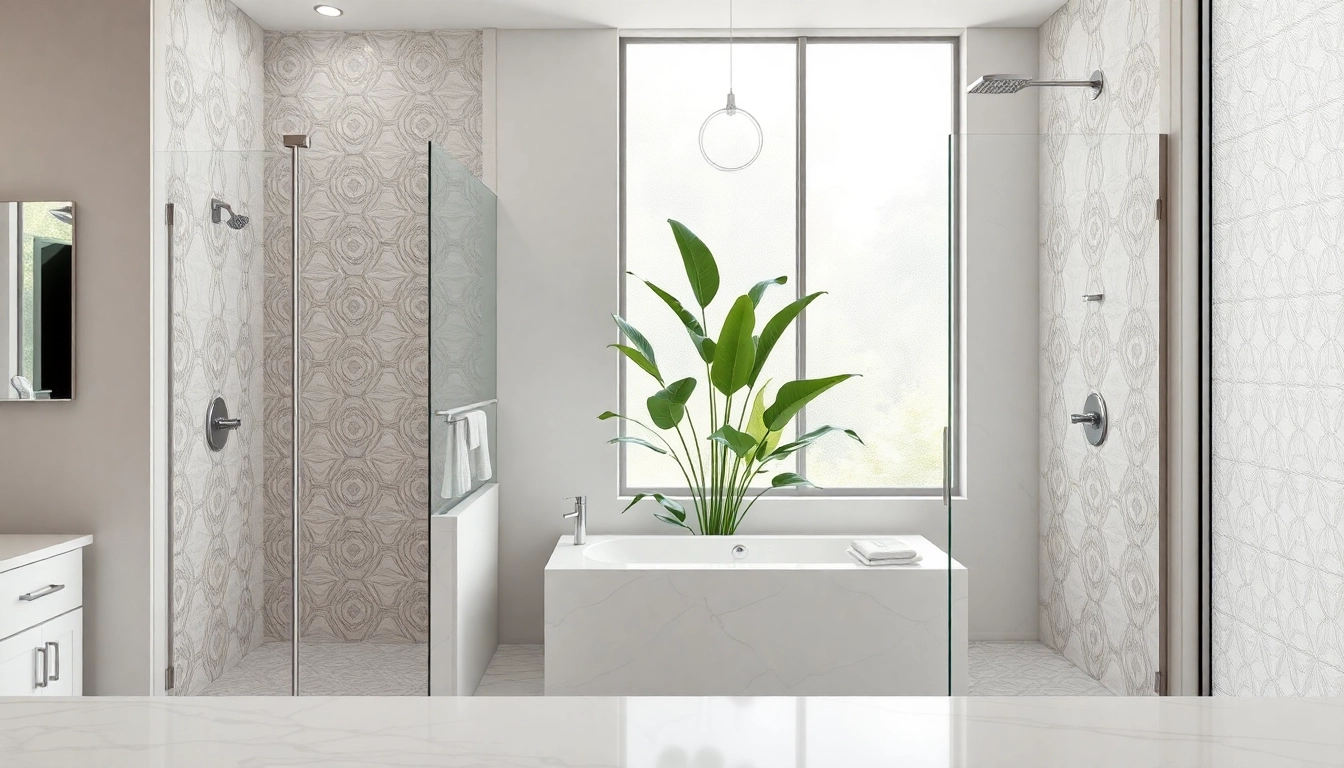 Explore elegant showers in a luxurious bathroom setting with intricate details and serene lighting.