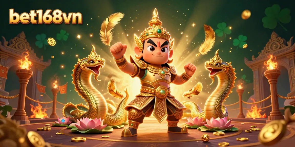 Experience thrilling gameplay at bet168vn with immersive golden temple guardian and Naga companions.