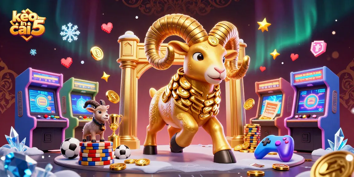 Experience the excitement of kèo nhà cái 5 with dynamic golden ram and vibrant sports betting elements.