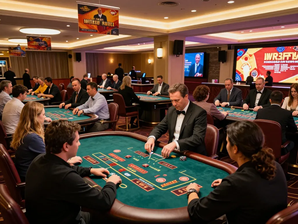 Players enjoying live dealer games at Debet, showcasing a vibrant casino atmosphere with professional dealers.