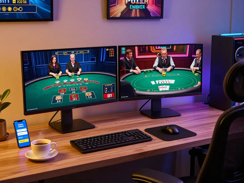 Engaging online gaming session on 23winn with live dealer poker and immersive atmosphere