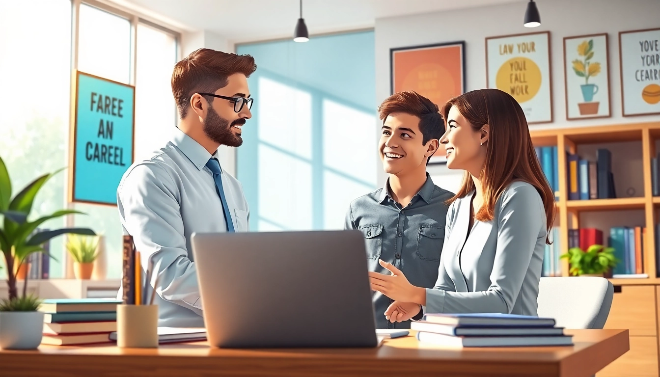 How to find my perfect career with expert guidance in a bright office setting.