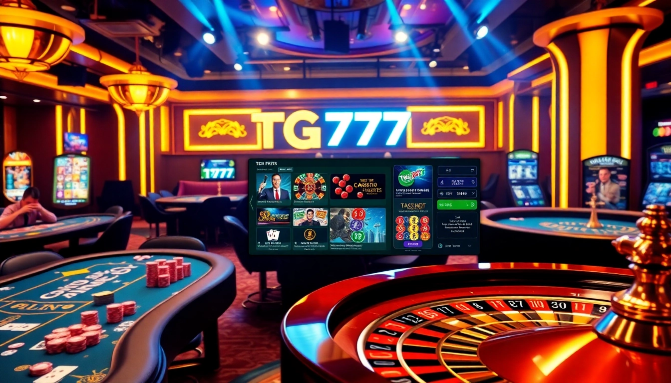 Experience thrilling gameplay at TG777 with vibrant casino tables and engaging betting action.